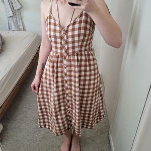 Gingham midi dress